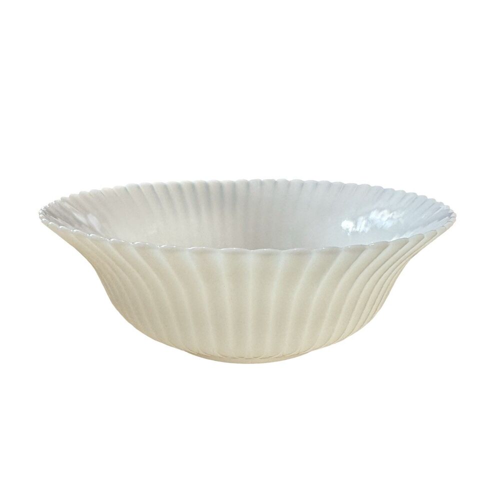 Depression Monax Petalware Glass 8.5” Vegetable Serving Bowl Green Glow Glass